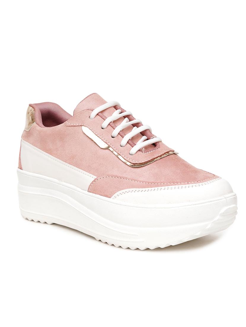 women pink lace-up casual shoe - 21676086 -  Zoom Image - 0
