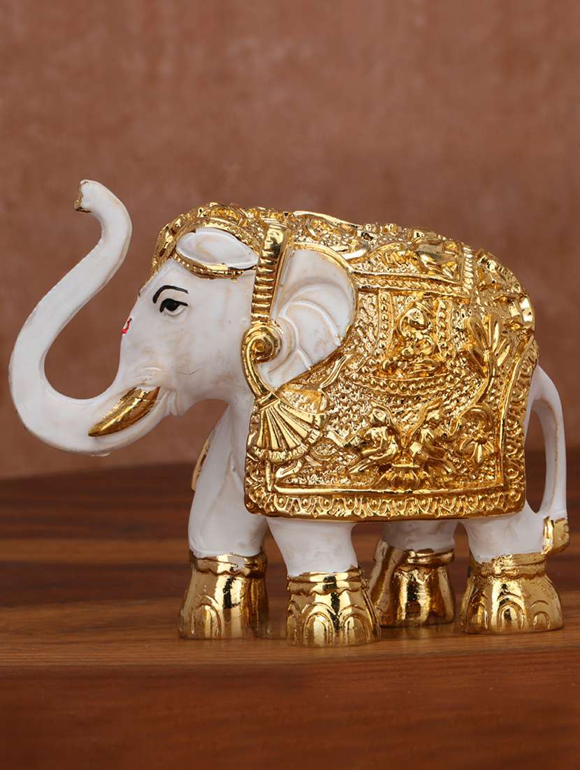 24carat gold plated elephant showpiece for home, 3 inch