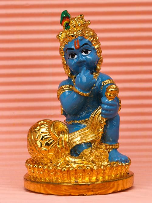 golden blue laddu gopal for puja, gifting, showpiece in 2.5inch - 21676106 -  Standard Image - 0