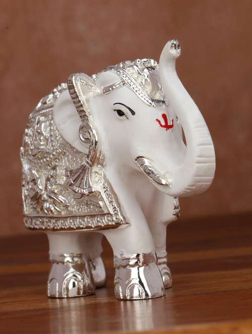 pure silver plated ganesha 3.5" perfect for gifting, home decor, car dashboard - 21676109 - Standard Image - 0