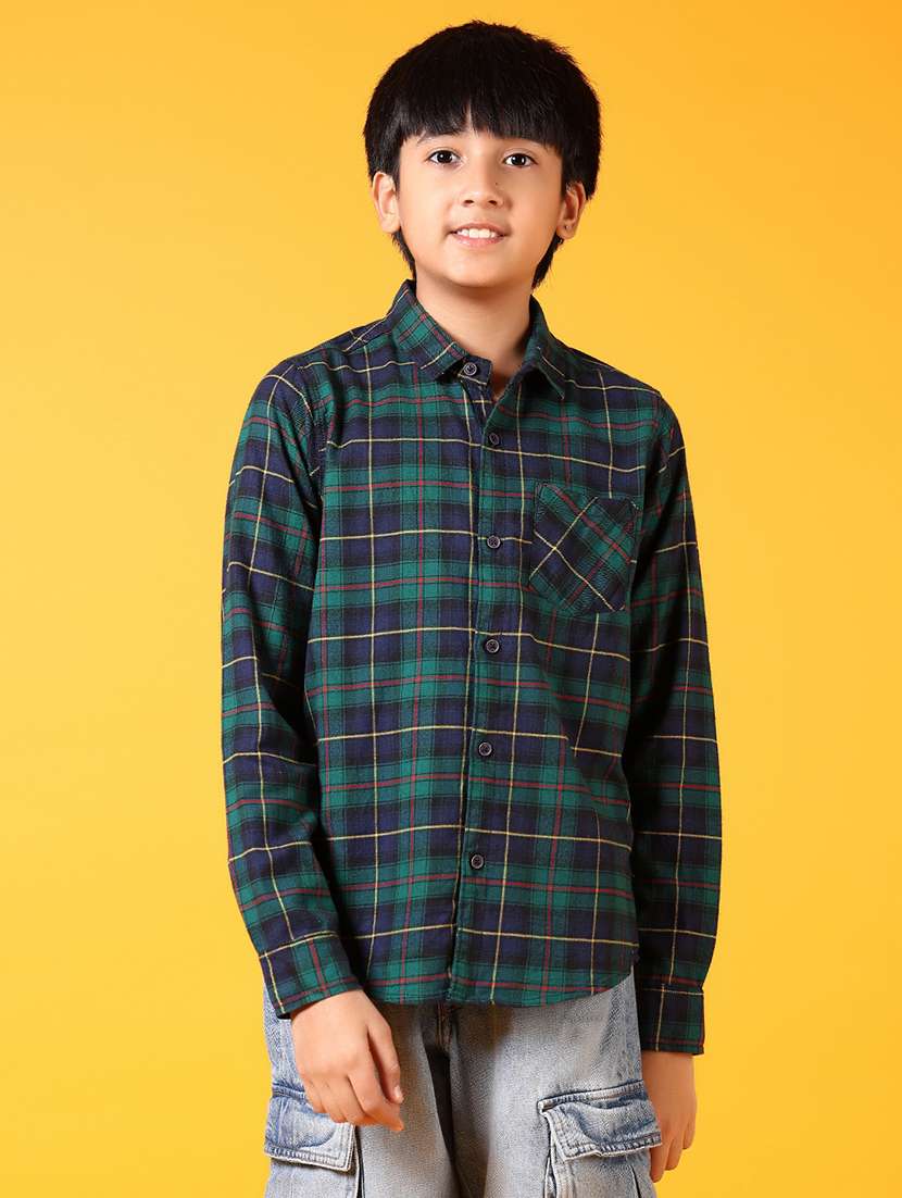 boys long sleeves checkered shirt
