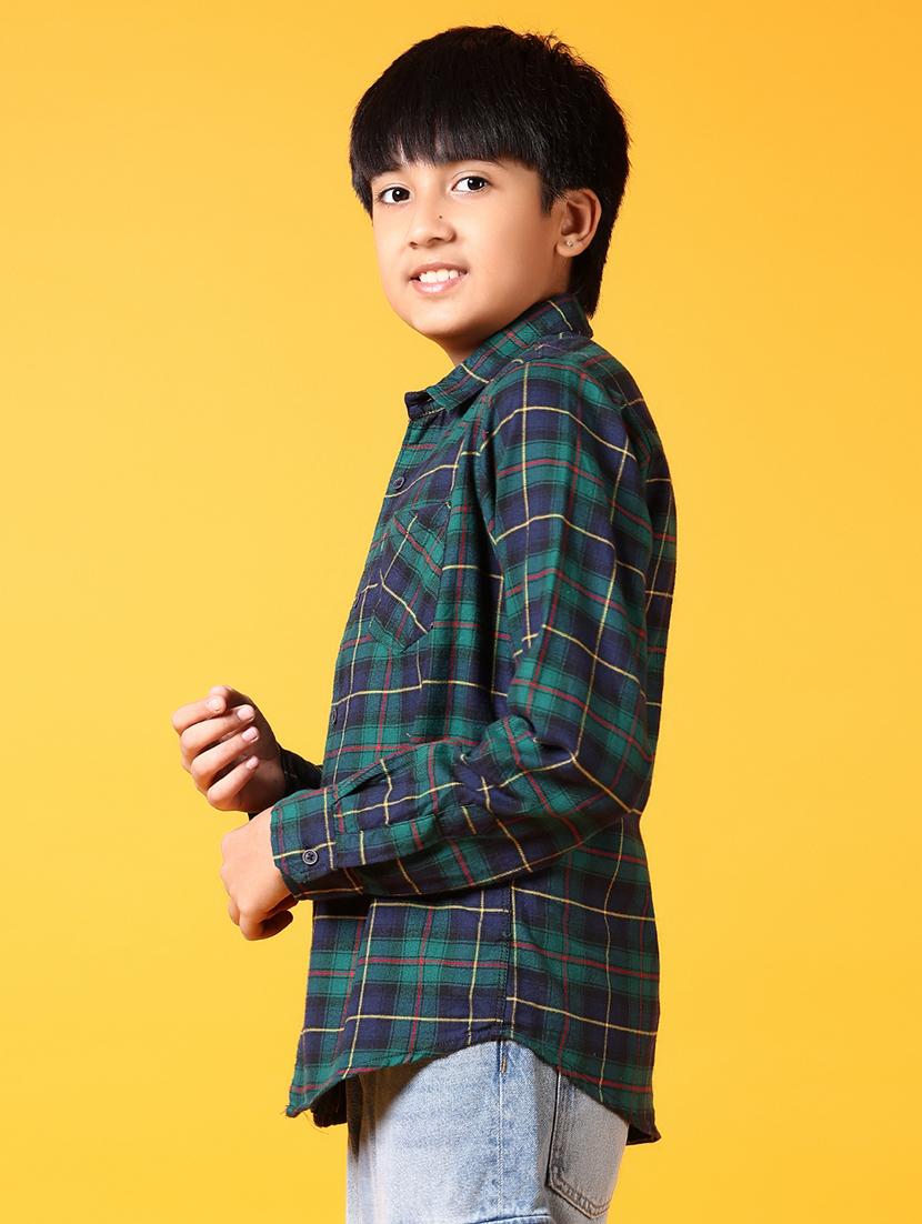 boys long sleeves checkered shirt - 21676129 - Standard Image - 2