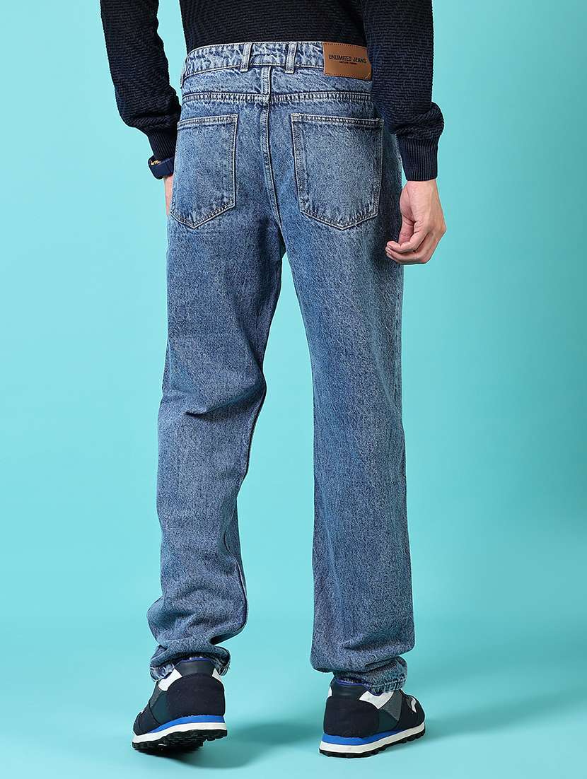 Men Plain Mid Rise Staight Fit Jeans
