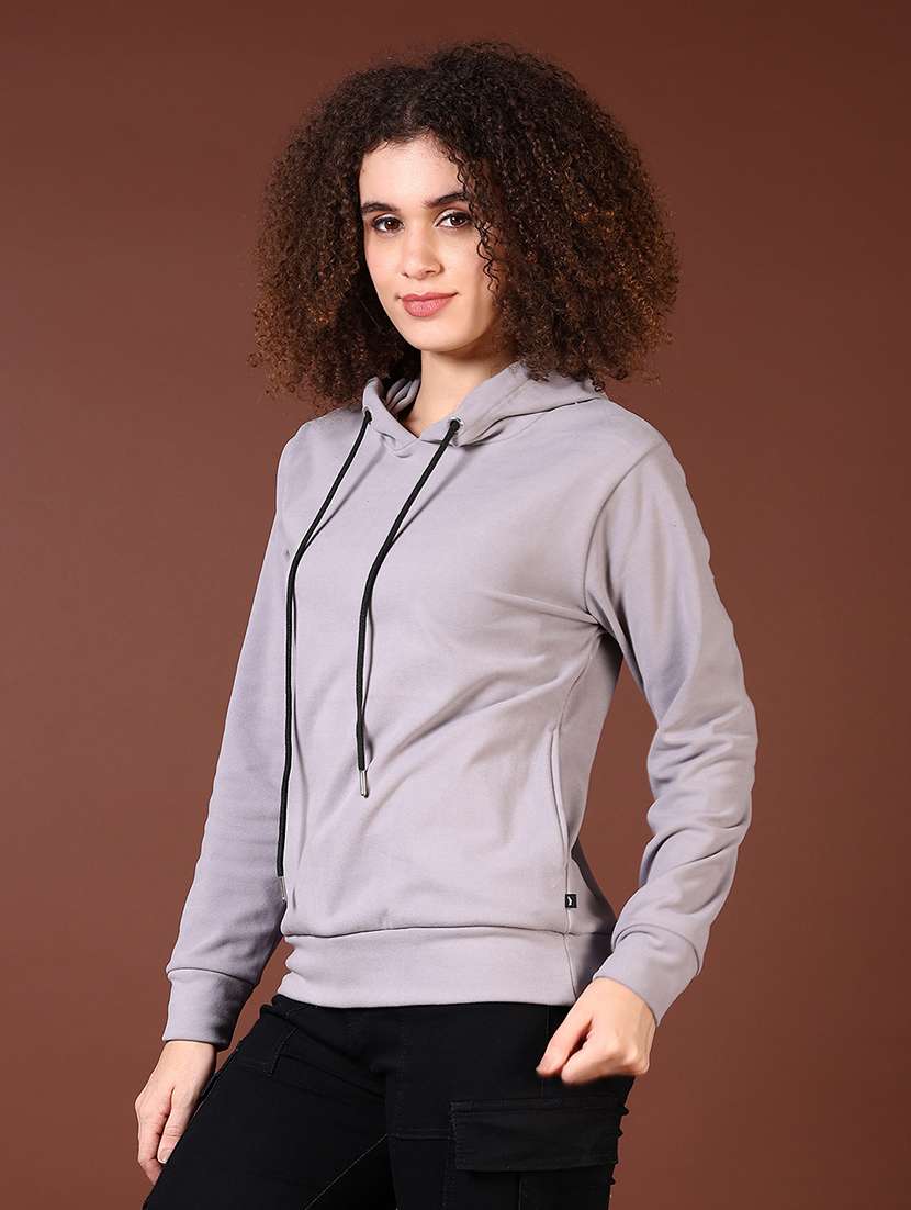 women long sleeves plain sweatshirt - 21676205 -  Standard Image - 2