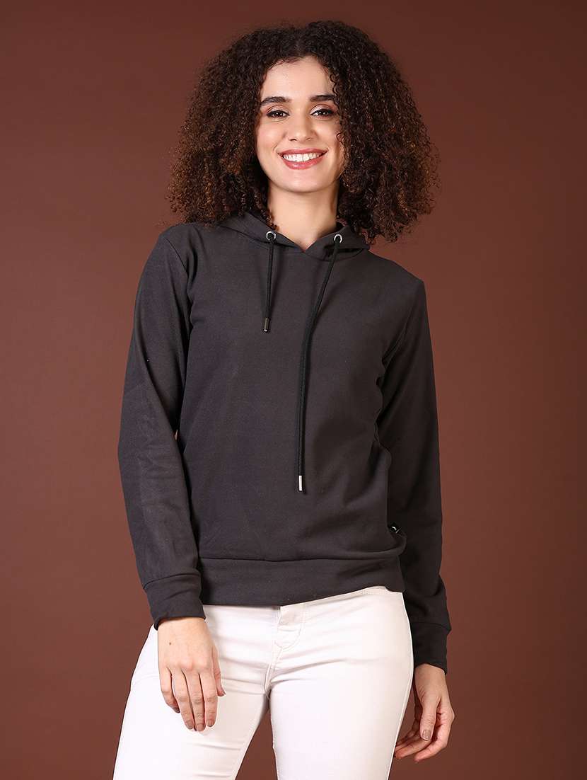 women long sleeves plain sweatshirt