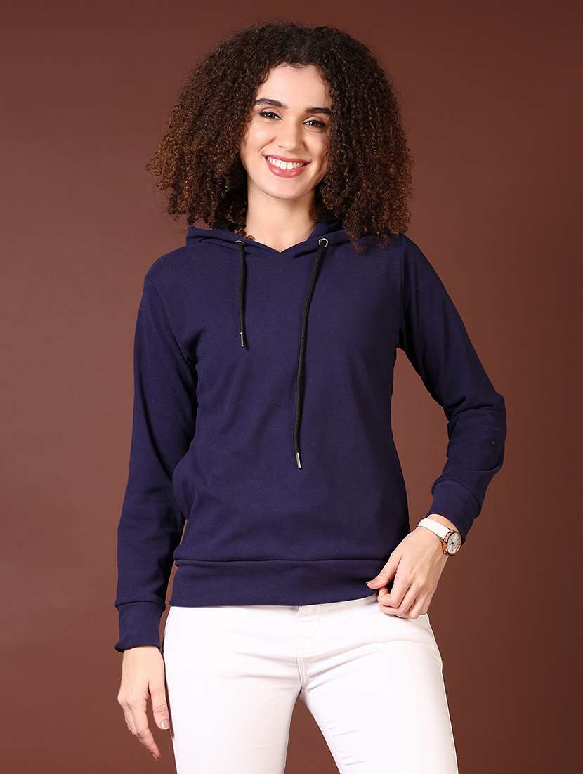 women long sleeves plain sweatshirt