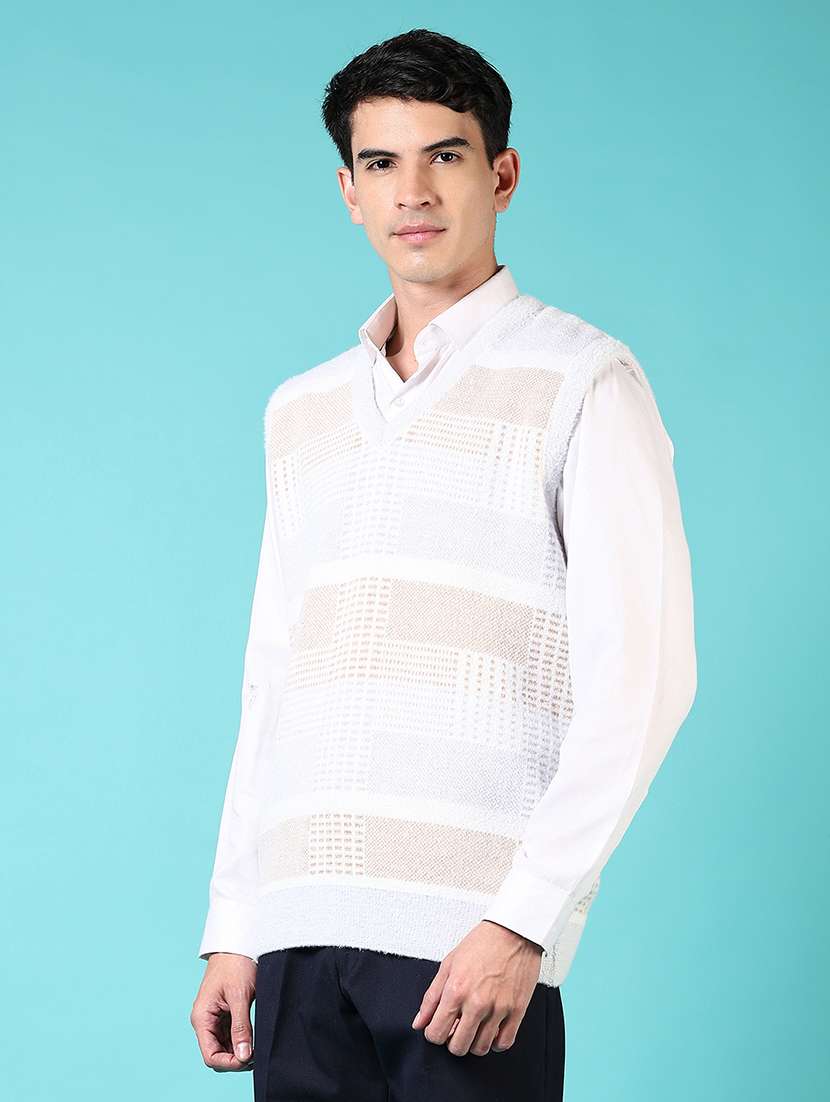 men self design sleeveless pullover sweater - 21676238 -  Standard Image - 2