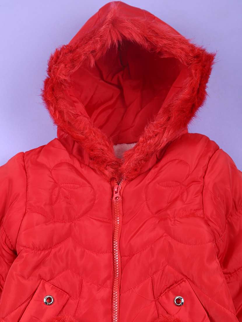 girls red long sleeve quilted jacket - 21676254 -  Standard Image - 2