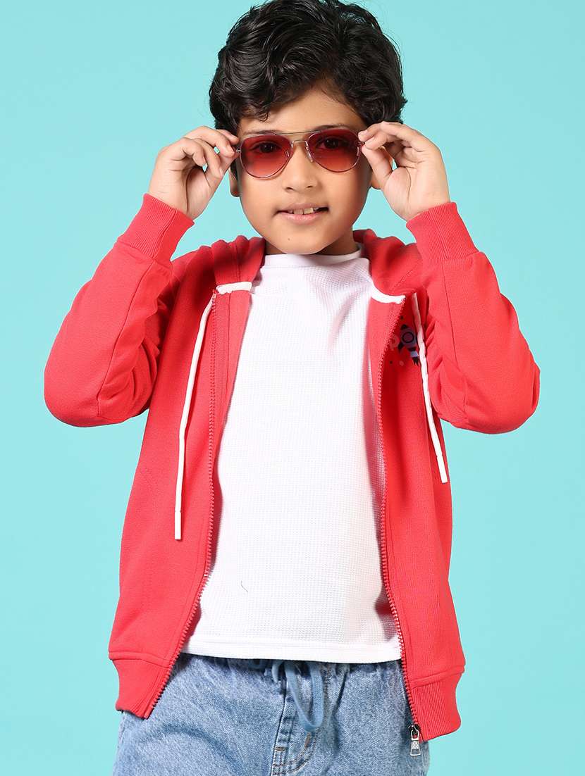 boys printed long sleeve hooded sweatshirt