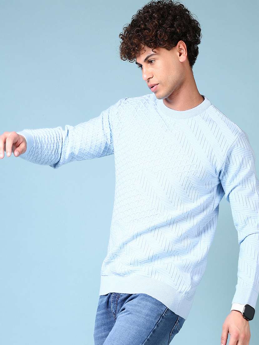 men self design long sleeve pullover sweater - 21676358 -  Standard Image - 2