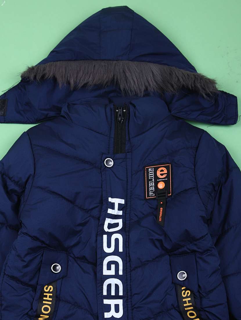 boys solid long sleeve hoodee quilted jacket - 21676367 -  Standard Image - 2