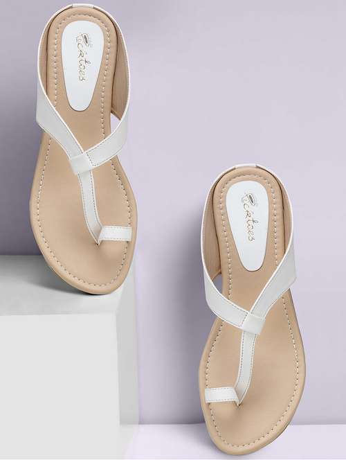 women solid slip on flat sandal