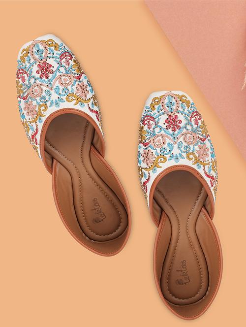 women embellished slip on jutis - 21676666 - Standard Image - 0