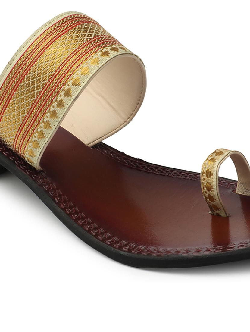 women zari work one toe sandal - 21676691 - Standard Image - 2