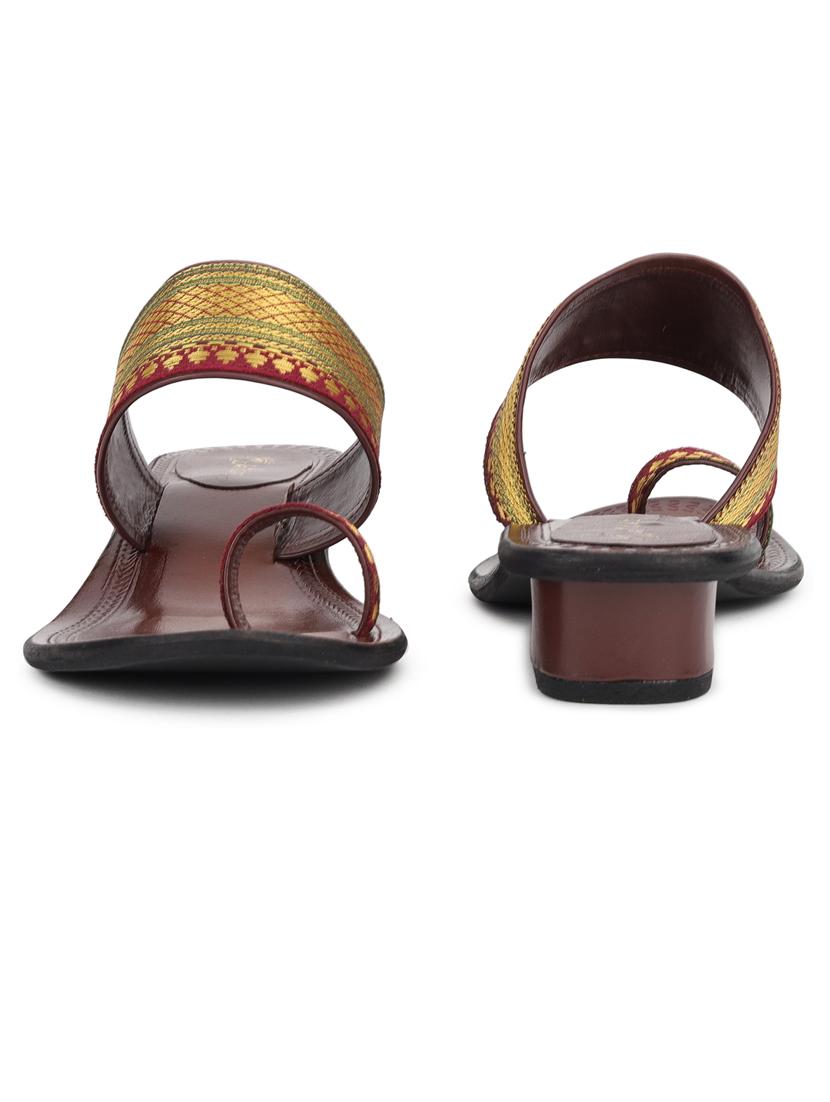 women zari work one toe sandal - 21676692 - Standard Image - 2