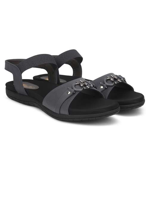 women grey ankle strap sandal - 21676706 - Standard Image - 0