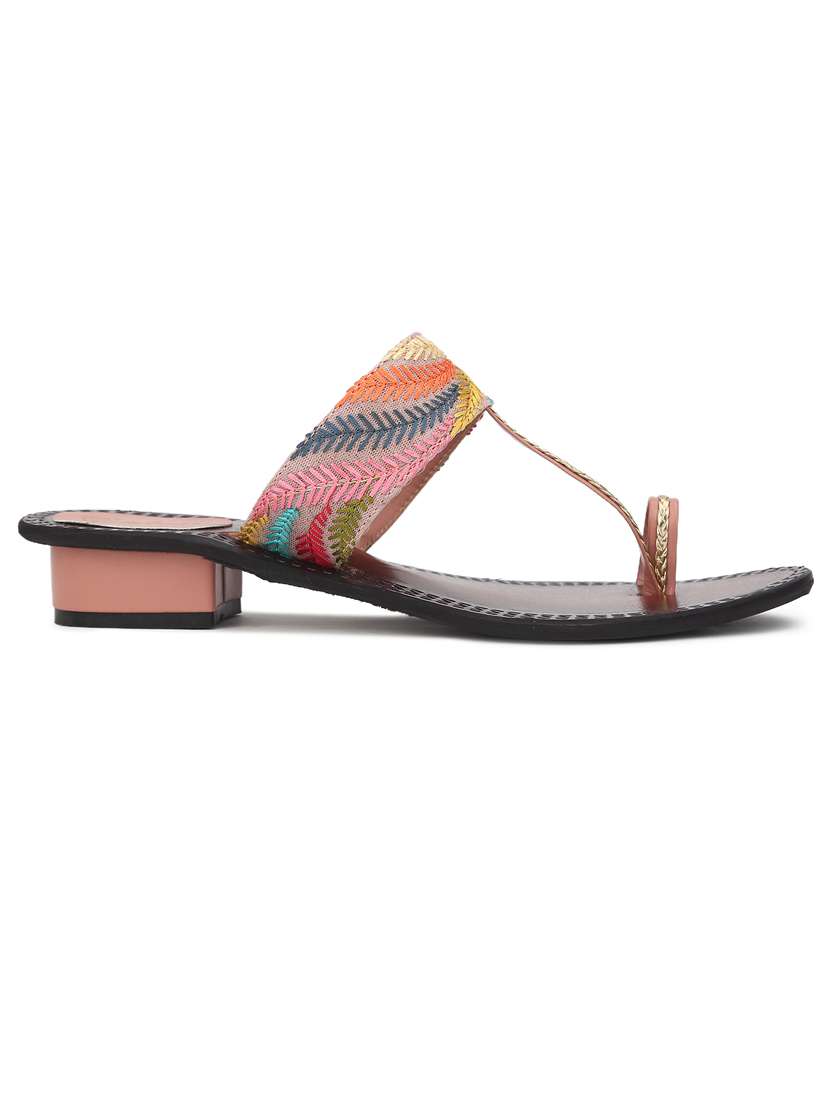 women embroidered one toe sandal - 21676730 - Standard Image - 2
