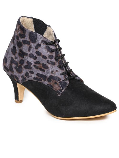 women animal printed lace up boots - 21676768 - Standard Image - 0