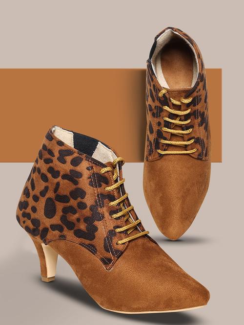 women animal printed lace up boots - 21676770 -  Standard Image - 0