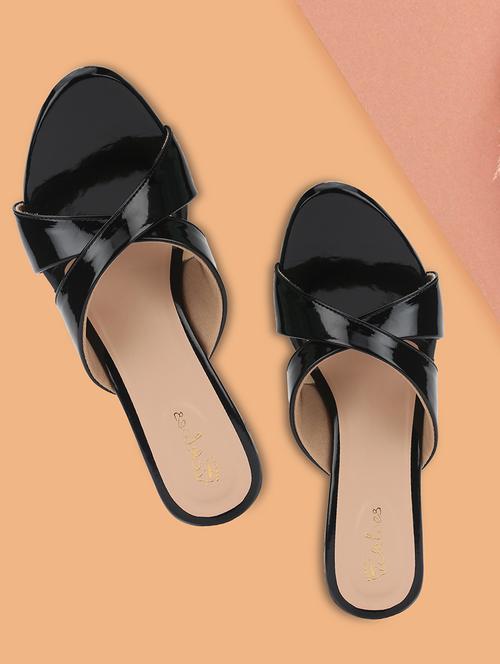 women black slip on sandal - 21676803 - Standard Image - 0