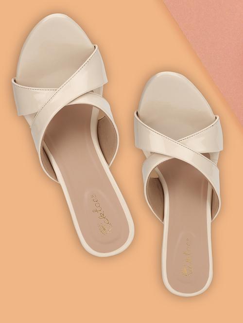 women cream slip on sandal - 21676805 -  Standard Image - 0