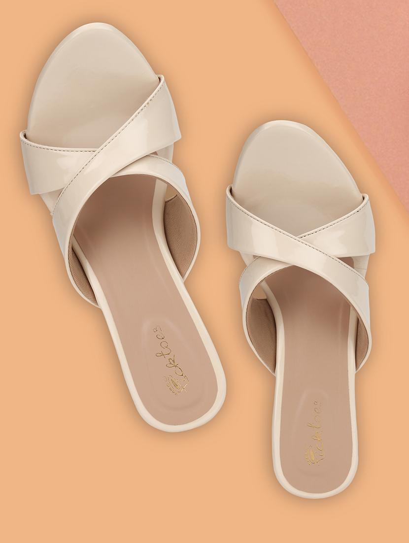 women cream slip on sandal - 21676805 -  Zoom Image - 0