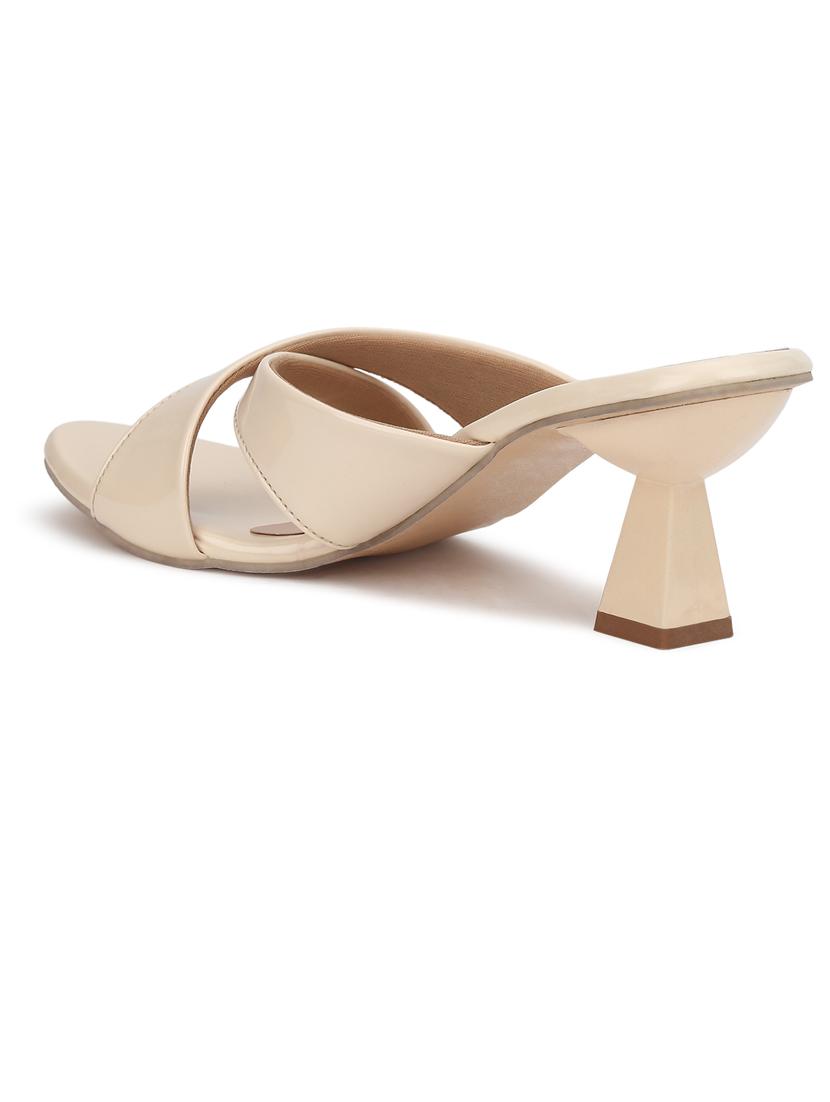 women cream slip on sandal - 21676805 - Standard Image - 2