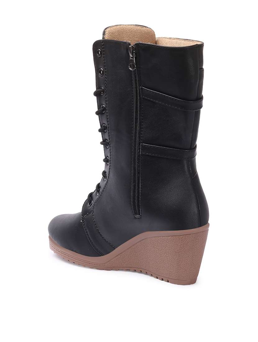 women black lace-up boot - 21676853 -  Standard Image - 2