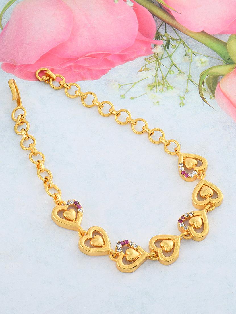 memoir goldplated heartshape faux ruby imitation diamond valentine love bracelet - 21676909 - Zoom Image - 0
