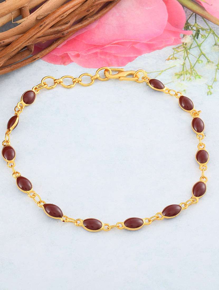 memoir micron gold plated faux ruby latest fashion bracelet for women