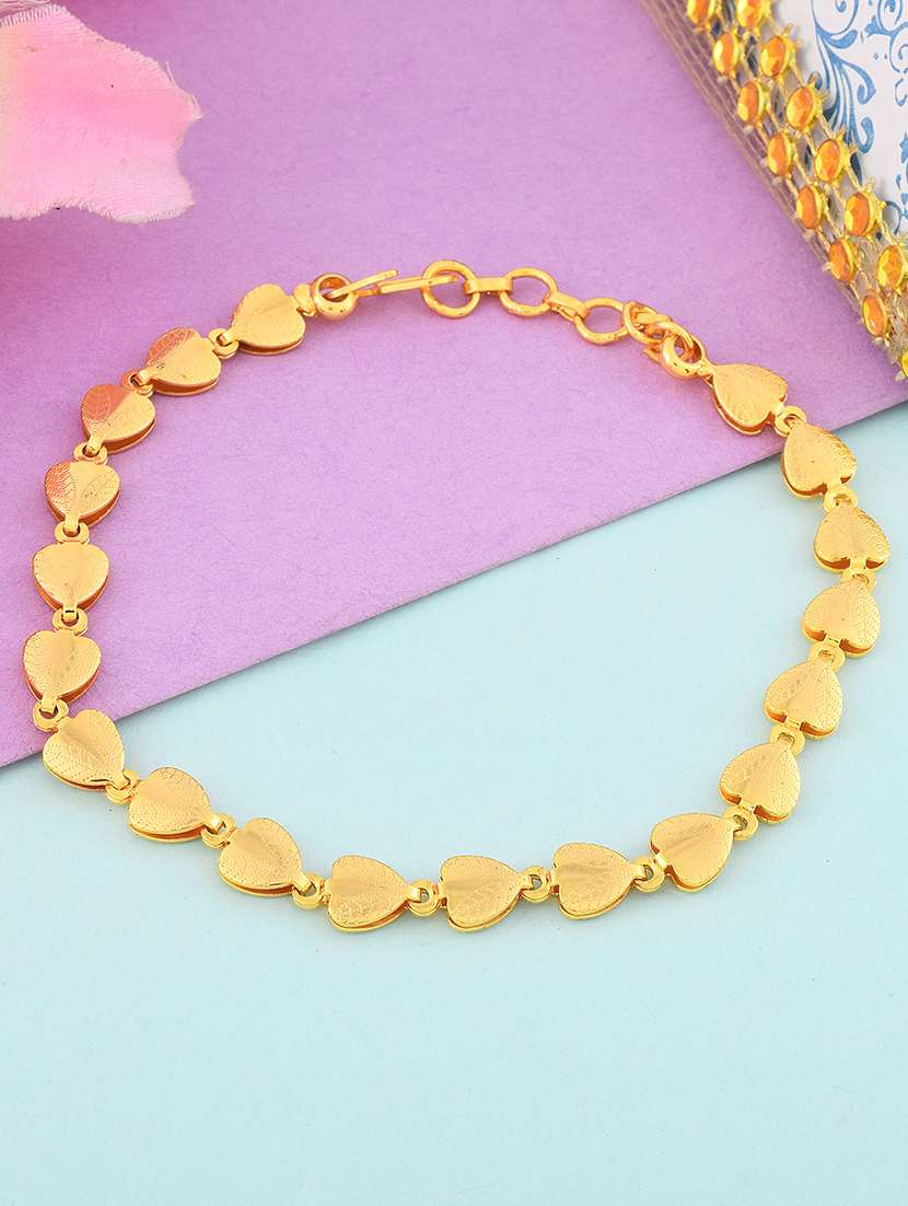 memoir brass micron goldplated heartshape bracelet women