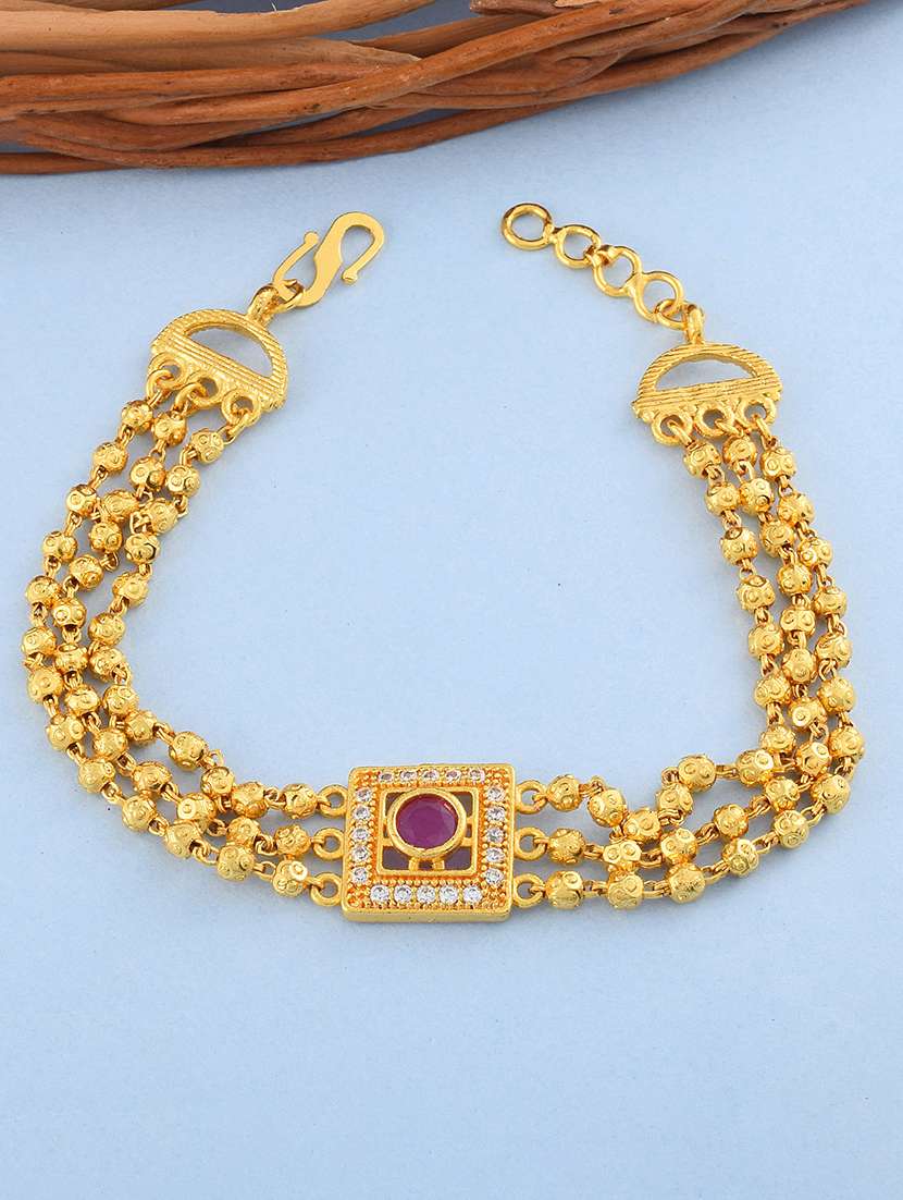 memoir micron gold plated faux ruby imitation diamond multi strand fashion bracelet for women