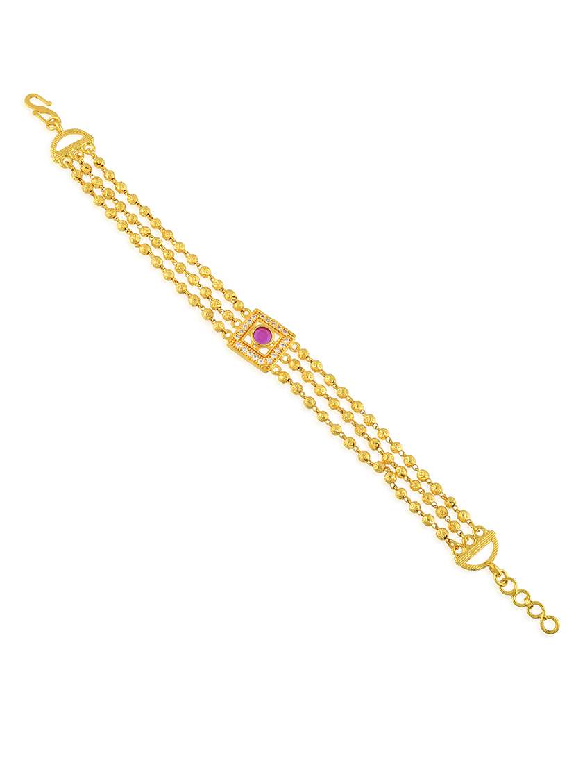 memoir micron gold plated faux ruby imitation diamond multi strand fashion bracelet for women - 21676939 -  Standard Image - 2