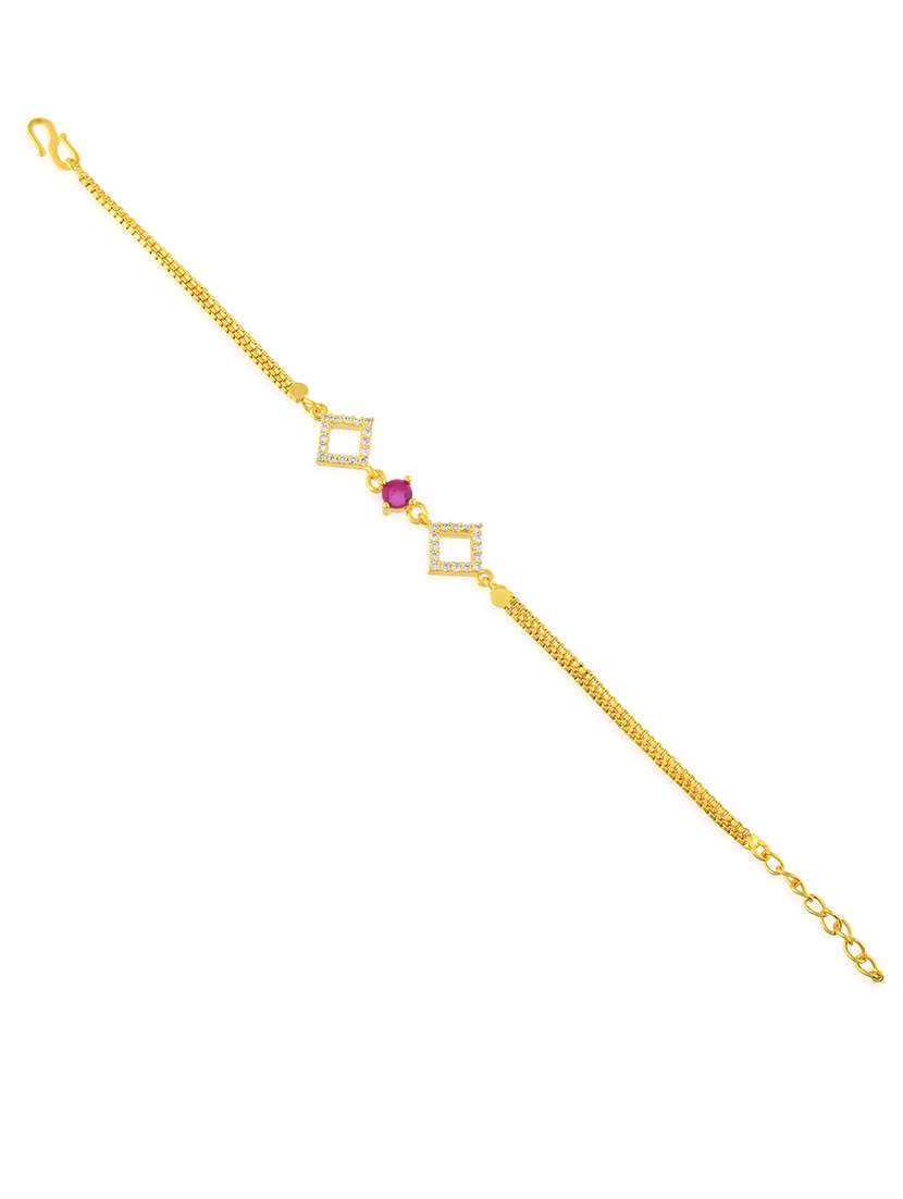 memoir micron gold plated faux ruby imitation diamond fashion bracelet for women - 21676940 -  Standard Image - 2