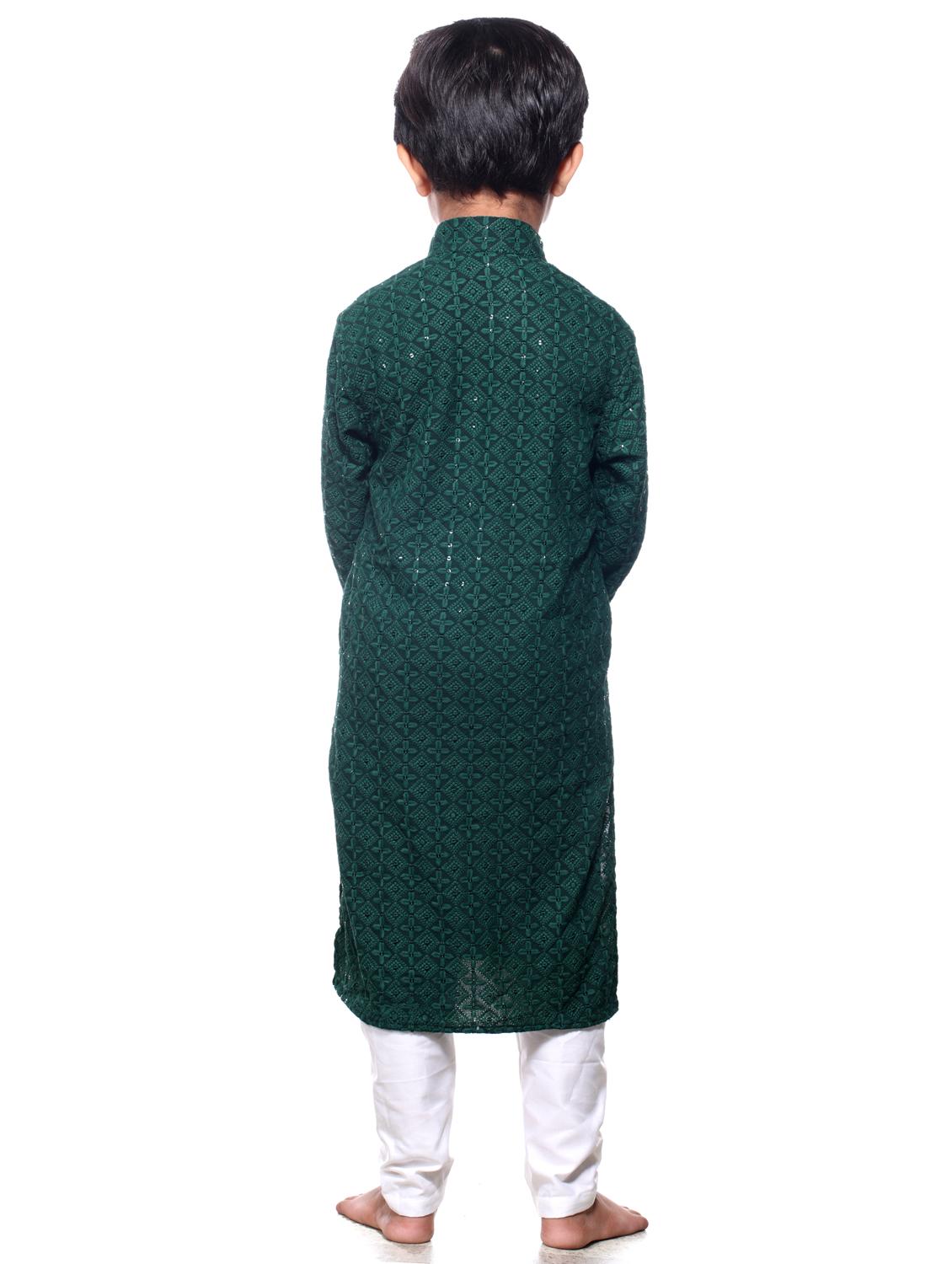 boys embroidered kurta bottom set - 21676941 - Standard Image - 2