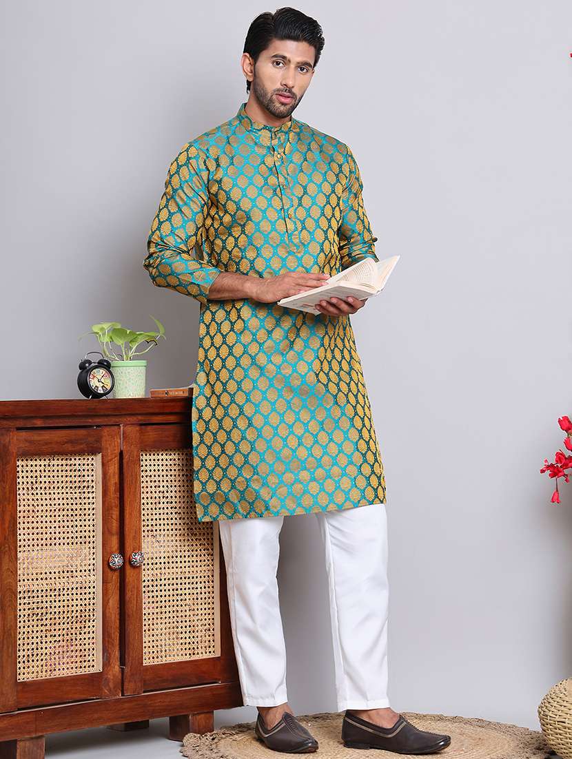 men self design kurta pyjama ethnic wear set - 21676970 -  Standard Image - 2