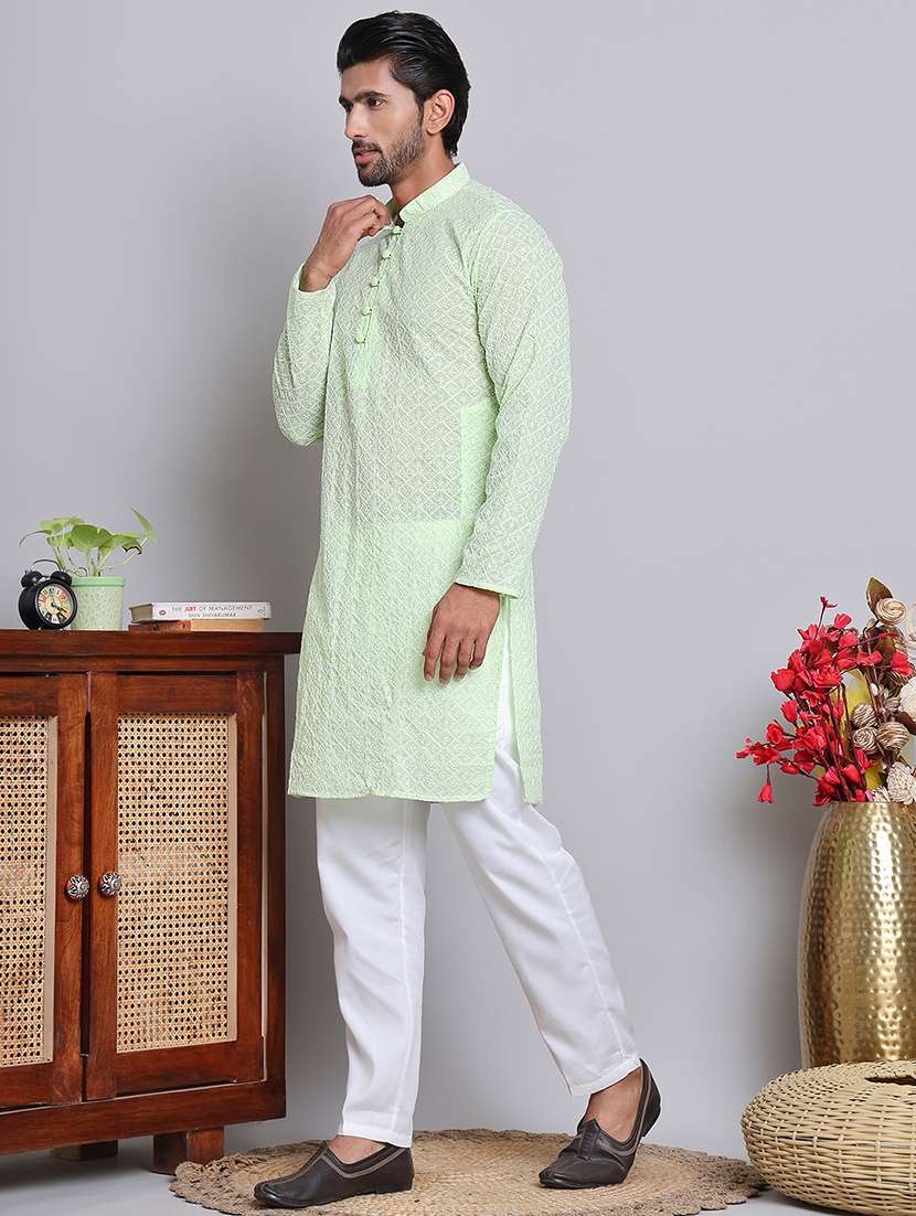 men embroidered kurta pyjama ethnic wear set - 21676972 -  Standard Image - 2