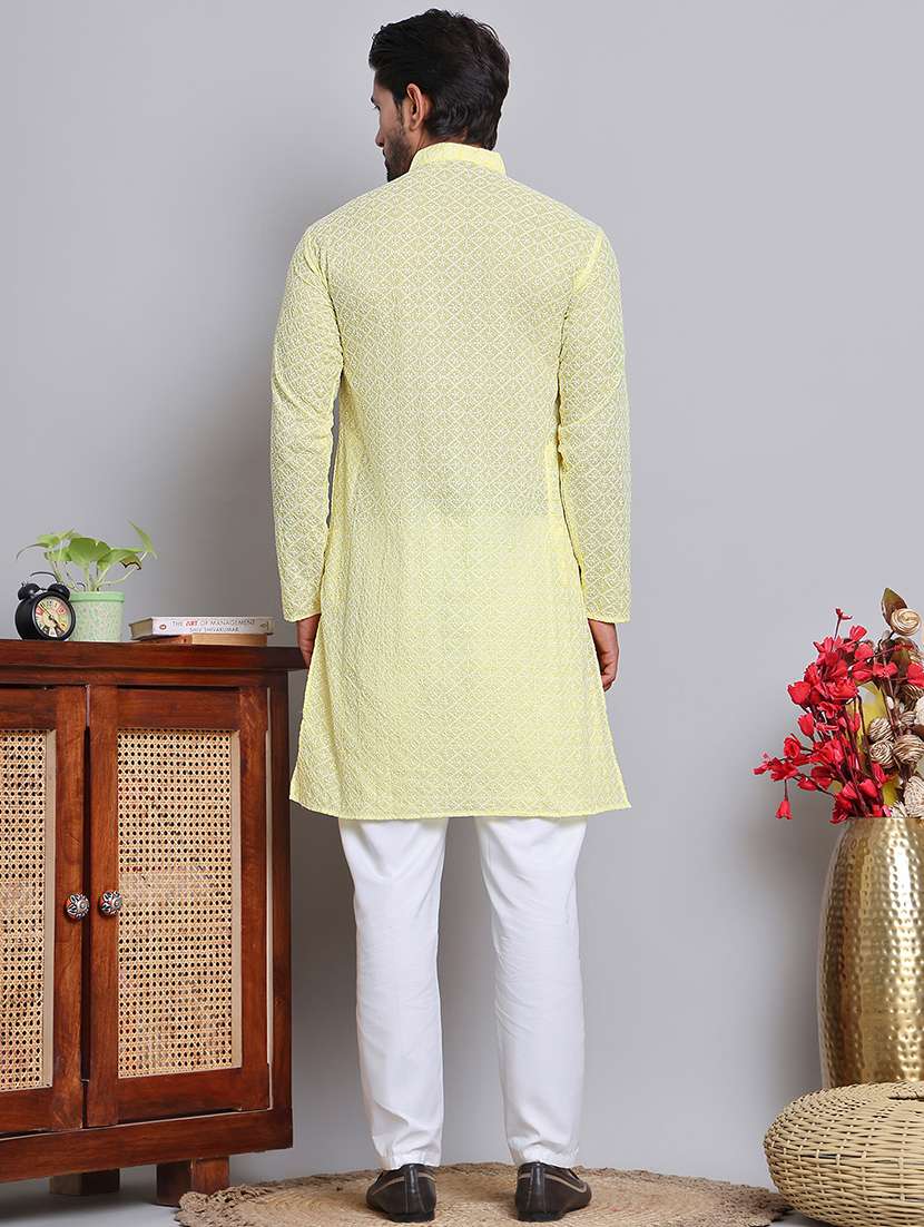 men embroidered kurta pyjama ethnic wear set - 21676976 -  Standard Image - 2