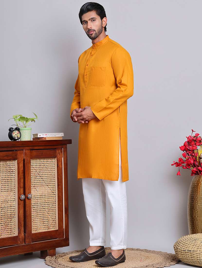 men solid kurta pyjama ethnic wear set - 21676985 -  Standard Image - 2