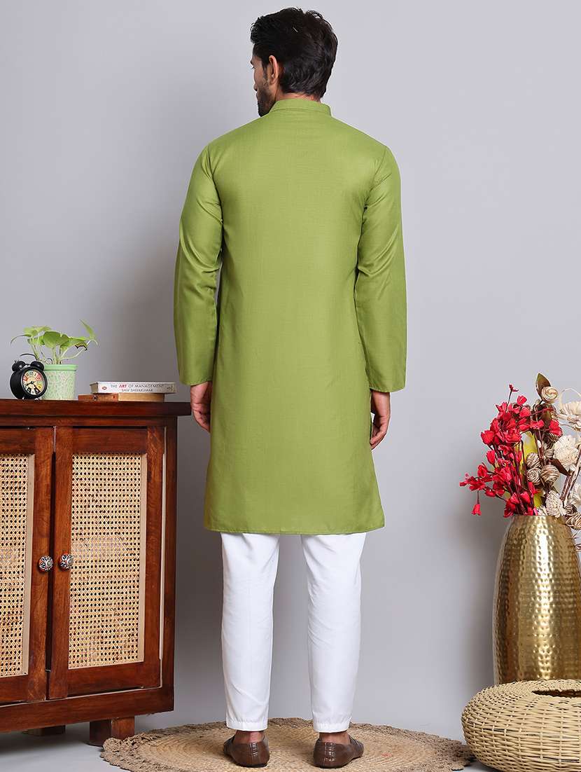 men solid kurta pyjama ethnic wear set - 21676987 -  Standard Image - 2