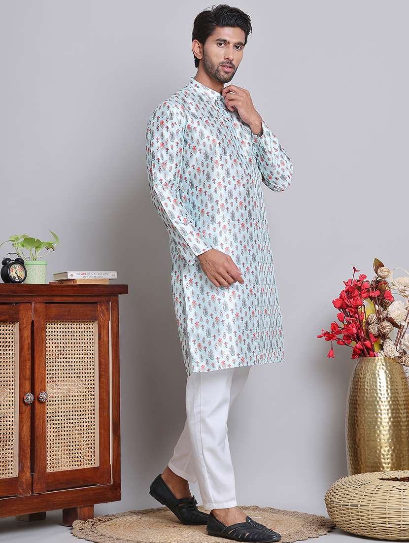 men printed kurta pyjama ethnic wear set - 21676991 - Standard Image - 2