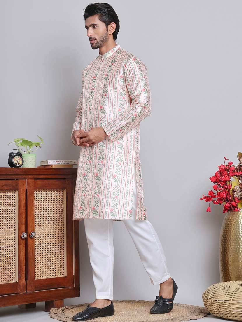 men floral kurta pyjama ethnic wear set - 21676992 -  Standard Image - 2