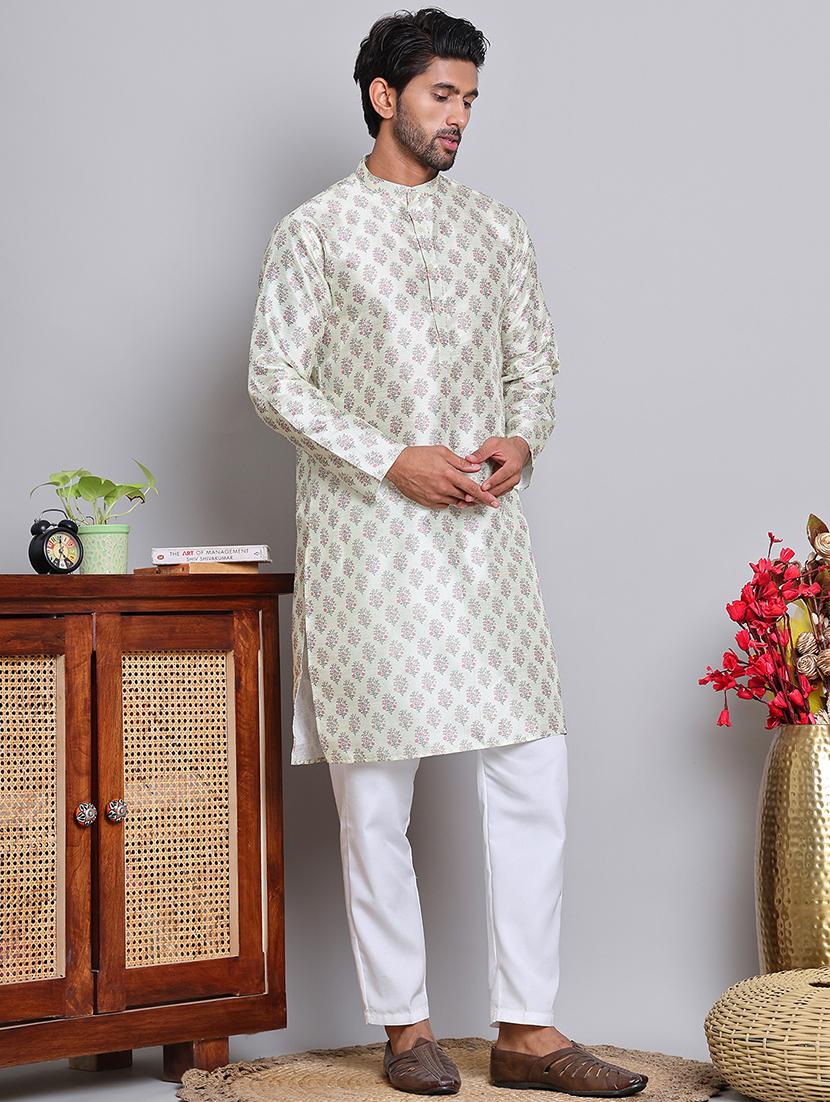 men floral kurta pyjama ethnic wear set - 21676994 - Standard Image - 2