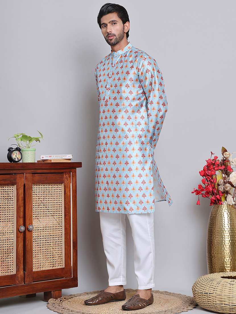 men printed kurta pyjama ethnic wear set - 21676997 -  Standard Image - 2