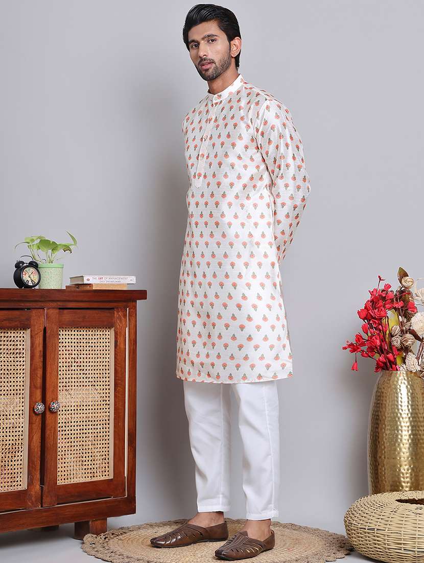 men printed kurta pyjama ethnic wear set - 21676998 -  Standard Image - 2