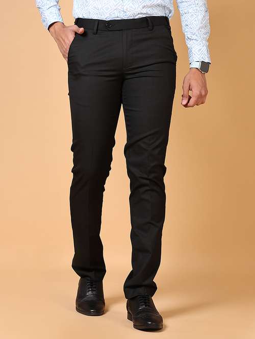 men mid rise ankle length formal trouser - 21677612 -  Standard Image - 0