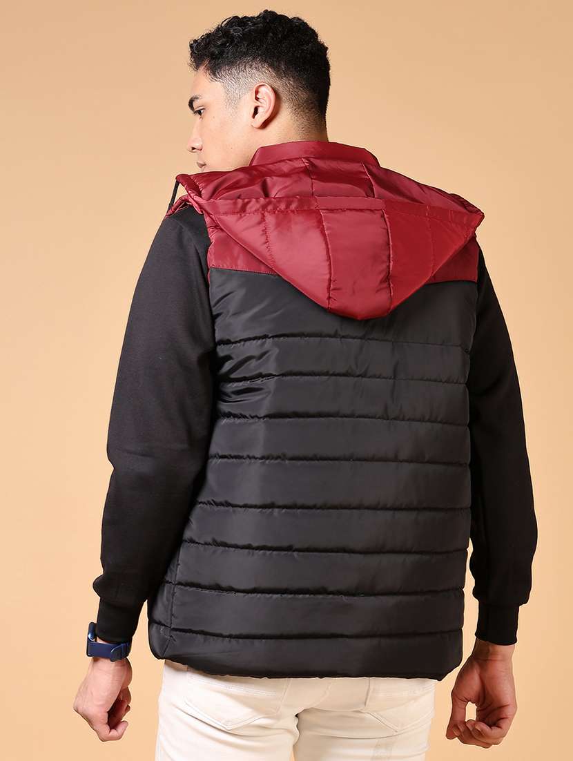 men color block puffer hooded casual jacket - 21677721 -  Standard Image - 2