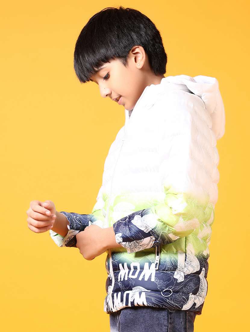 boys long sleeves printed quilted jacket - 21677738 -  Standard Image - 2