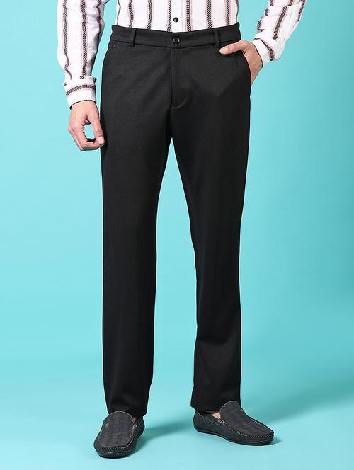 men solid mid rise flat front chinos - 21677754 - Standard Image - 0