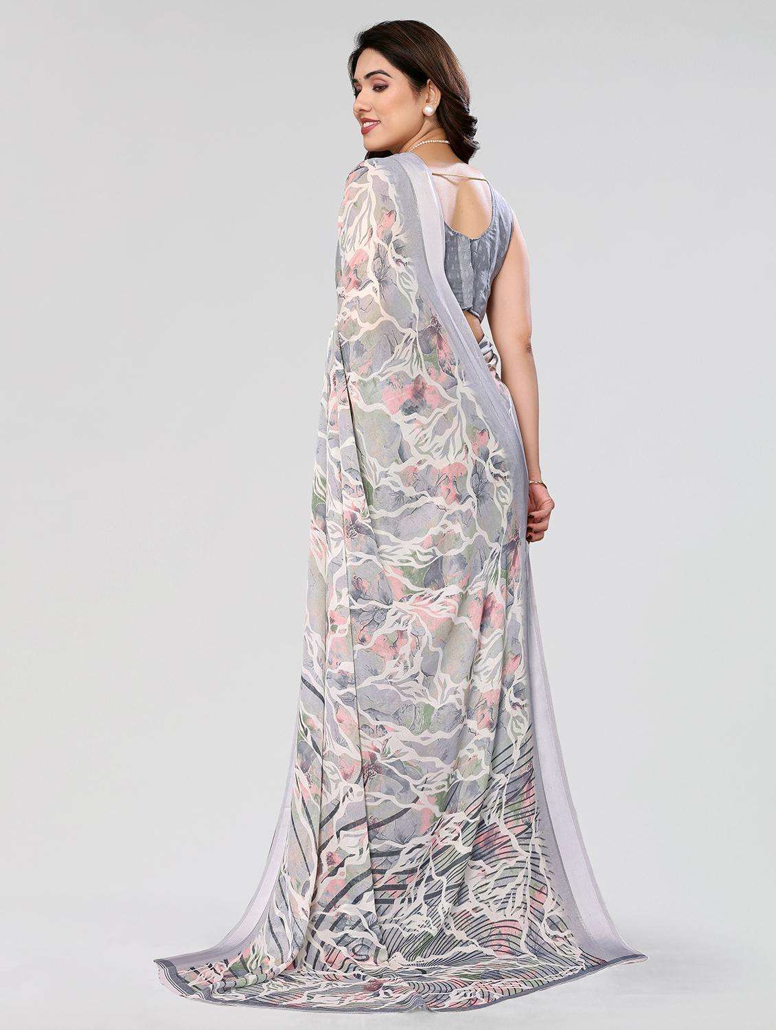 women floral printed saree with blouse - 21677798 -  Standard Image - 2